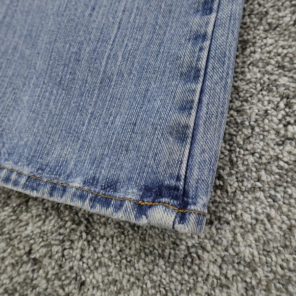 VTG Express Jeans Womens 8 Dark Blue Denim Pants Low Rise Flare Boot Faded Y2K - Picture 11 of 14